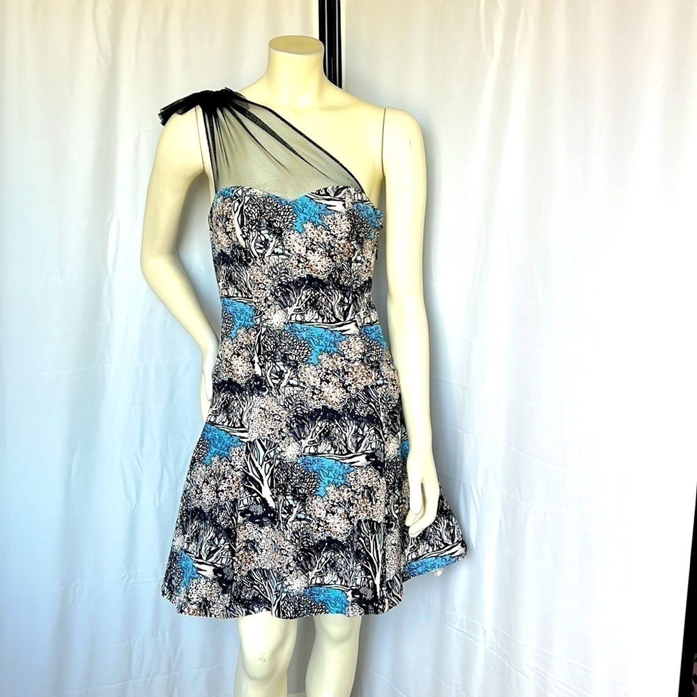 Plenty by Tracy Reese silk and mesh forest dress